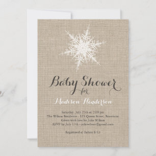 Rustic Snowflake Baby Shower Invitation