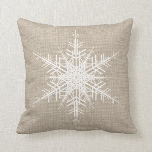 Rustic Snowflake Holiday Cushion