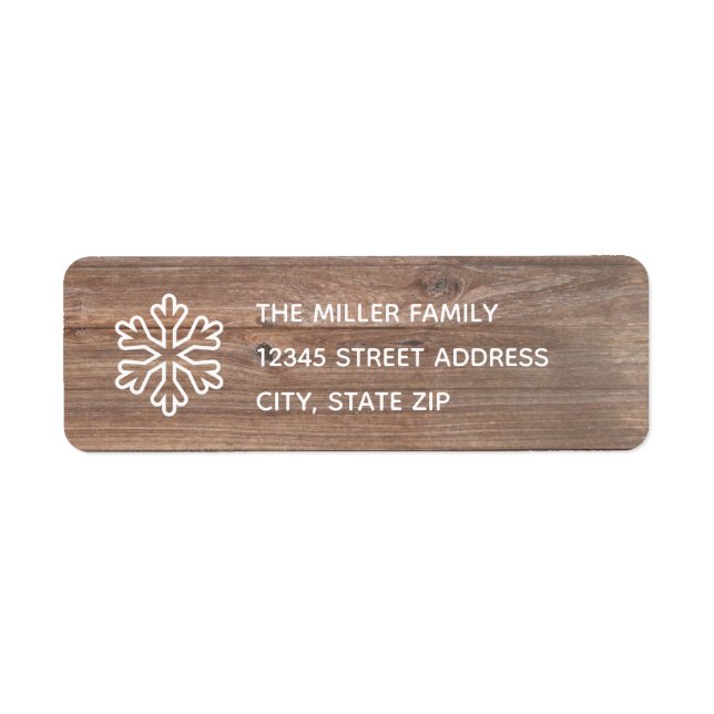 Rustic Snowflake - Return Address Label (Front)