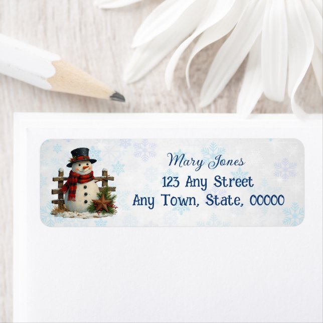 Rustic Snowman With Star Customized Christmas (Insitu)