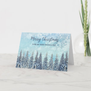 Rustic Snowy Forest Wife Christmas Card