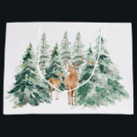 Rustic Snowy Winter Woodland Deer Large Gift Bag<br><div class="desc">A beautiful watercolor winter woodland scene featuring deer and robins.</div>