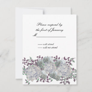 Rustic Soft Blue Hydrangea Reply Card