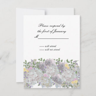 Rustic Soft Garden Flowers Reply Card