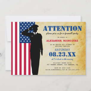 Rustic Soldier Going Away Party Announcement