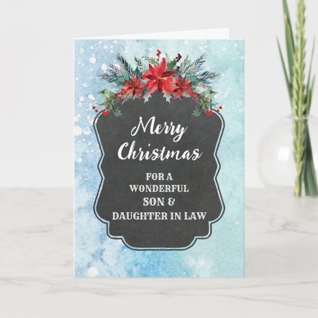 Rustic Son & Daughter in Law Merry Christmas Card (Front)