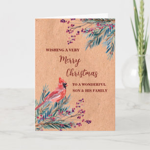 Rustic Son & Family Merry Christmas Card