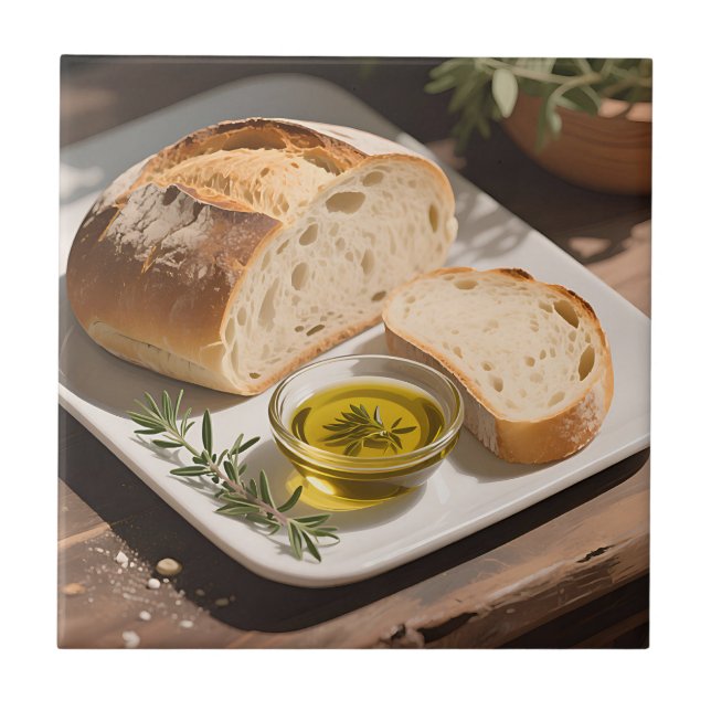 Rustic Sourdough Bread Olive Oil Tile (Front)