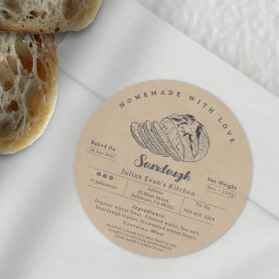 Rustic Sourdough Homemade Bakery Cottage Law Label