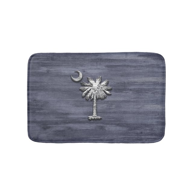 Rustic South Carolina Palmetto and Moon Bath Mat (Front)