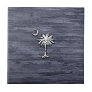 Rustic South Carolina Palmetto and Moon Tile