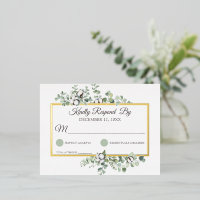 Rustic Southern Cotton Boll Botanical Wedding RSVP