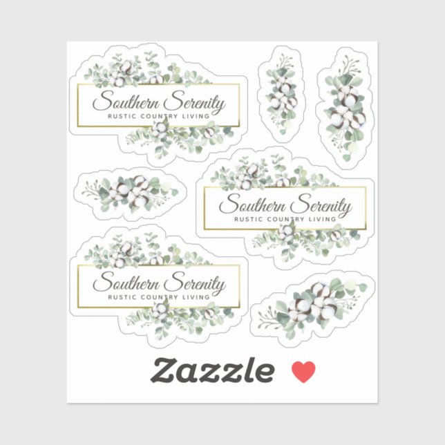 Rustic Southern Watercolor Cotton 3-Piece Logo (Sheet)