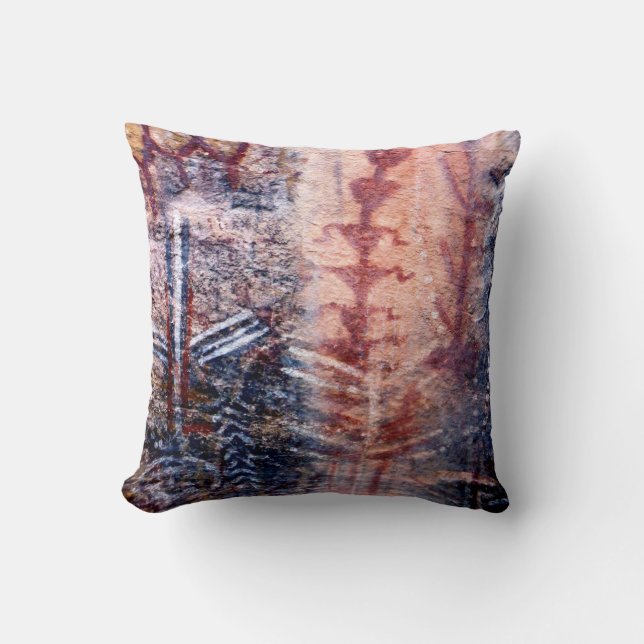 Rustic Southwest Ancient Pictograph Throw Pillow (Front)