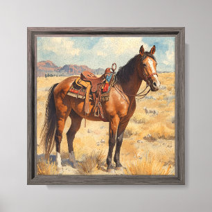 Rustic Southwestern Horse Desert Canvas Print
