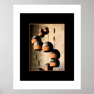 Rustic Southwestern Still Life Clay Wind Chimes Poster