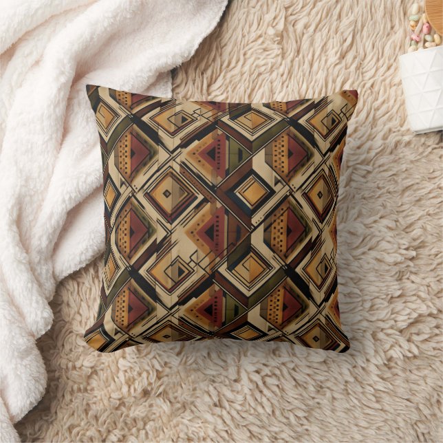 Rustic Southwestern Stripe Pattern (1) Throw Pillow (Blanket)