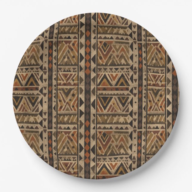 Rustic Southwestern Stripe Pattern (2) Paper Plate (Front)