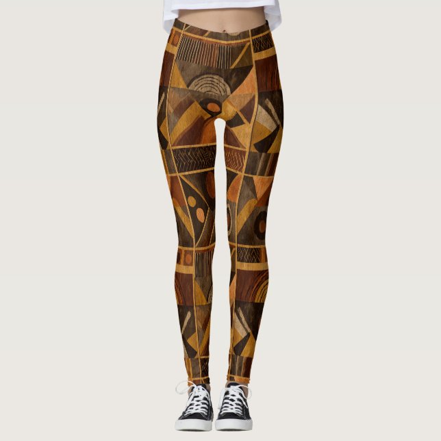 Rustic Southwestern Stripe Pattern (4) Leggings (Front)
