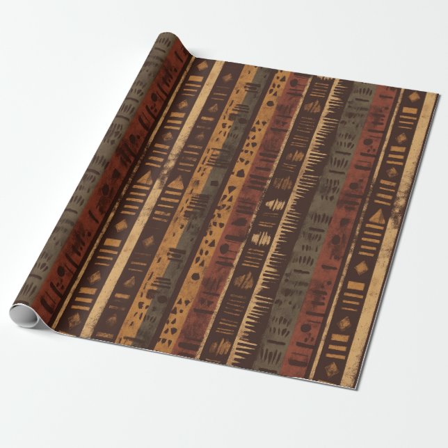Rustic Southwestern Stripe Pattern (5) Wrapping Paper (Unrolled)