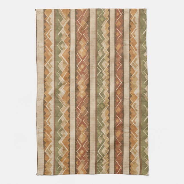 Rustic Southwestern Stripe Pattern (7) Kitchen Towel (Vertical)