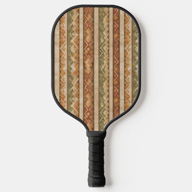 Rustic Southwestern Stripe Pattern (7) Pickleball Paddle (Front)