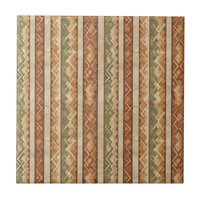 Rustic Southwestern Stripe Pattern (7) Tile (Front)