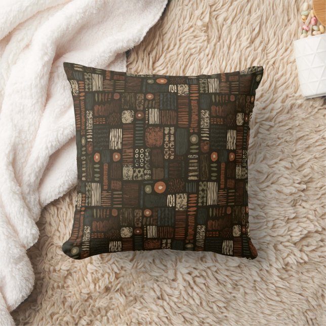 Rustic Southwestern Stripe Pattern (8) Throw Pillow (Blanket)