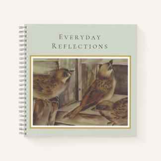 Rustic Sparrow Notepad - Nature Inspired Everyday  Notebook