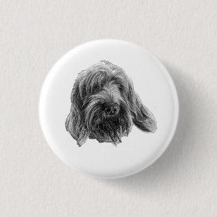 Rustic Spinone Badge 1 Inch Round Button