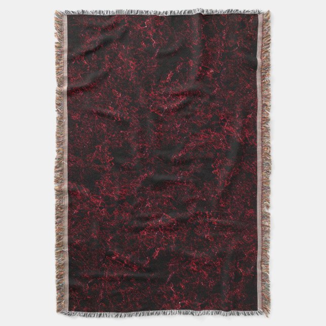 Rustic spongy red on dark red background throw blanket (Front Vertical)