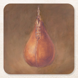 Rustic Sports   Boxing Square Paper Coaster