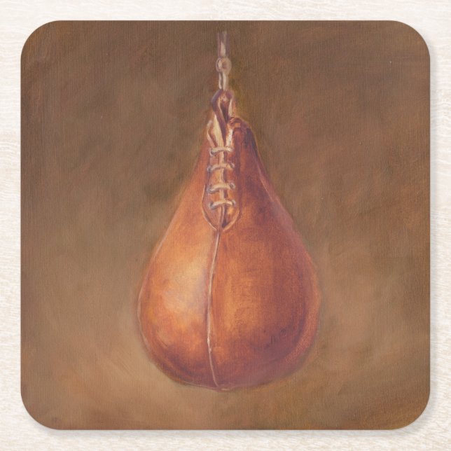 Rustic Sports | Boxing Square Paper Coaster (Front)