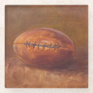Rustic Sports   Football Glass Coaster