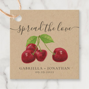 Rustic Spread The Love Cherry Jam Kraft Paper Favour Tags