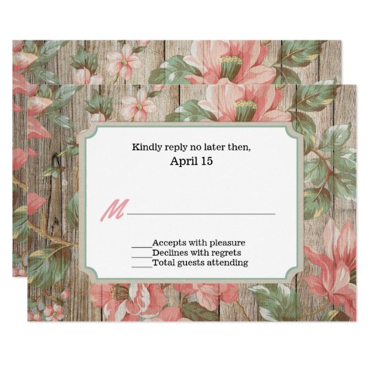 Rustic Spring Blossoms Wedding RSVP Card