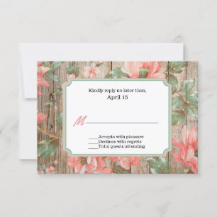 Rustic Spring Blossoms Wedding RSVP Card