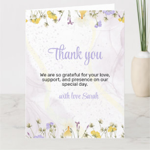 Rustic Spring Floral bridal shower Wedding Thank You Card
