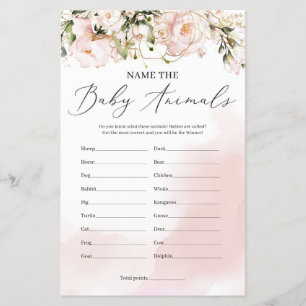 Rustic spring name the baby animals baby shower
