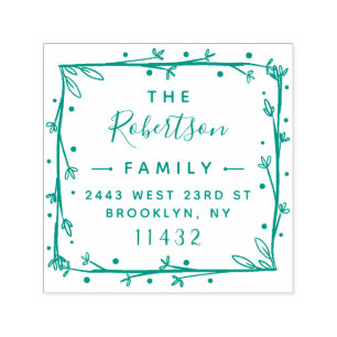 Rustic Square Stylish Script Family Return Address Self-inking Stamp