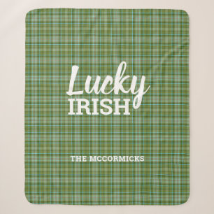 Rustic St Patrick's Day Green Plaid Nom de famille
