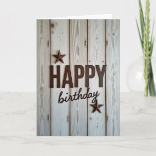 Rustic Star Birthday Card