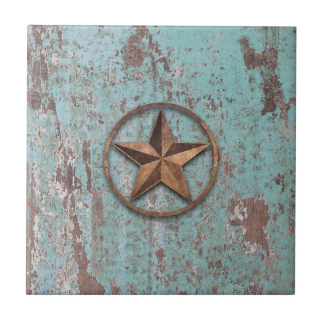 Rustic Star (Blue) Tile (Front)