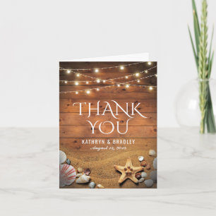 Rustic Starfish Beach Lights Thank You Card