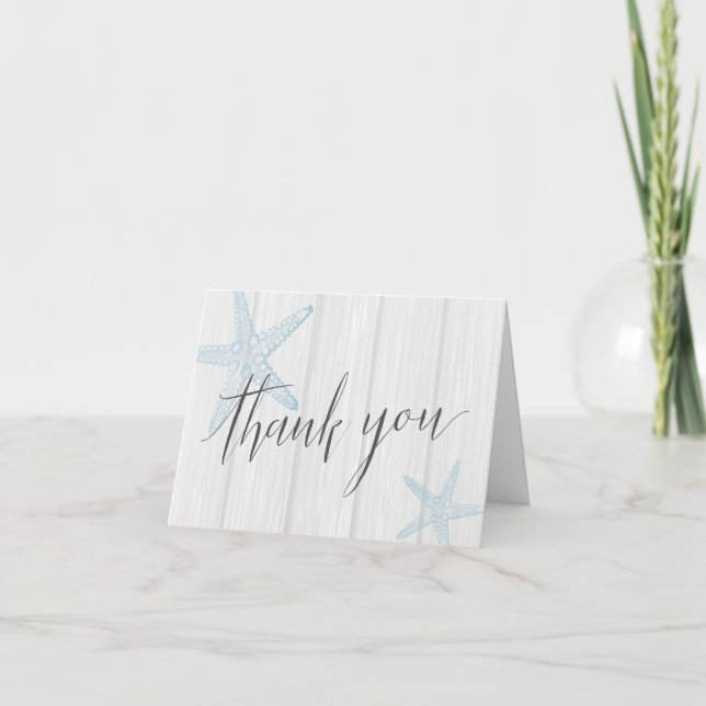 Rustic Starfish Thank You Card (Front)