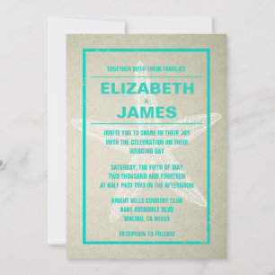 Rustic Starfish Wedding Invitations