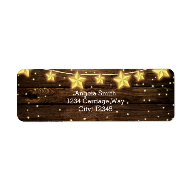 Rustic Stars Éclairage Baby shower en bois (Devant)