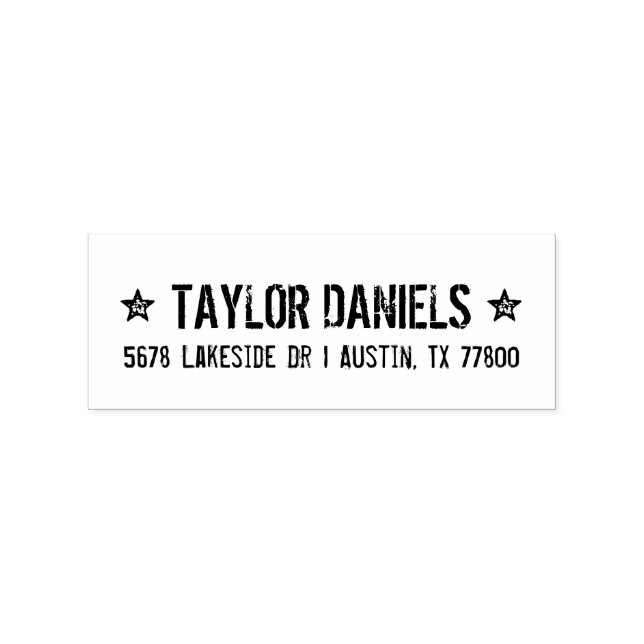 Rustic Stars Return Address Stamp (Imprint)