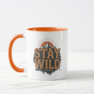 Rustic Stay Wild Hiking Graphic Mug