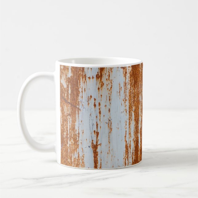 Rustic Steel: Grunge Wall Texture Coffee Mug (Left)